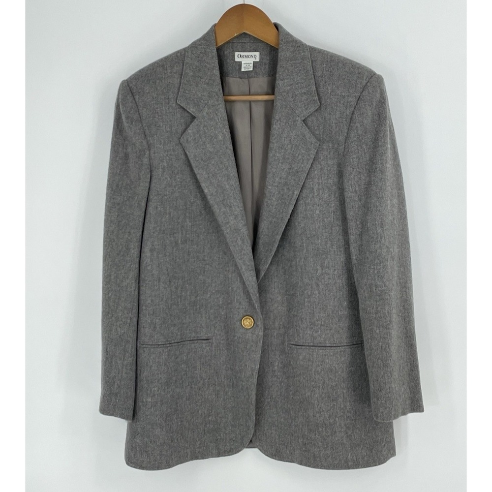 Vintage‎ Ormond Womens Size 3/4 Blazer Gray Wool One Button